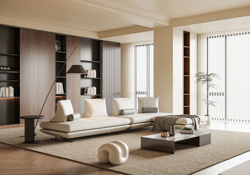 Modern living room 3D Model .c4d .max .obj .3ds .fbx .stl .blend 