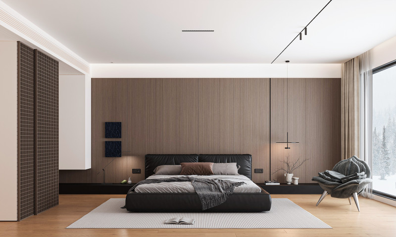 Modern bedroom 3D Модель .c4d .max .obj .3ds .fbx .stl .blend 