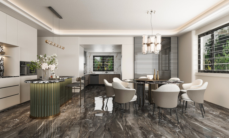 Сучасна їдальня 3D Модель .c4d .max .obj .3ds .fbx .stl .blend 