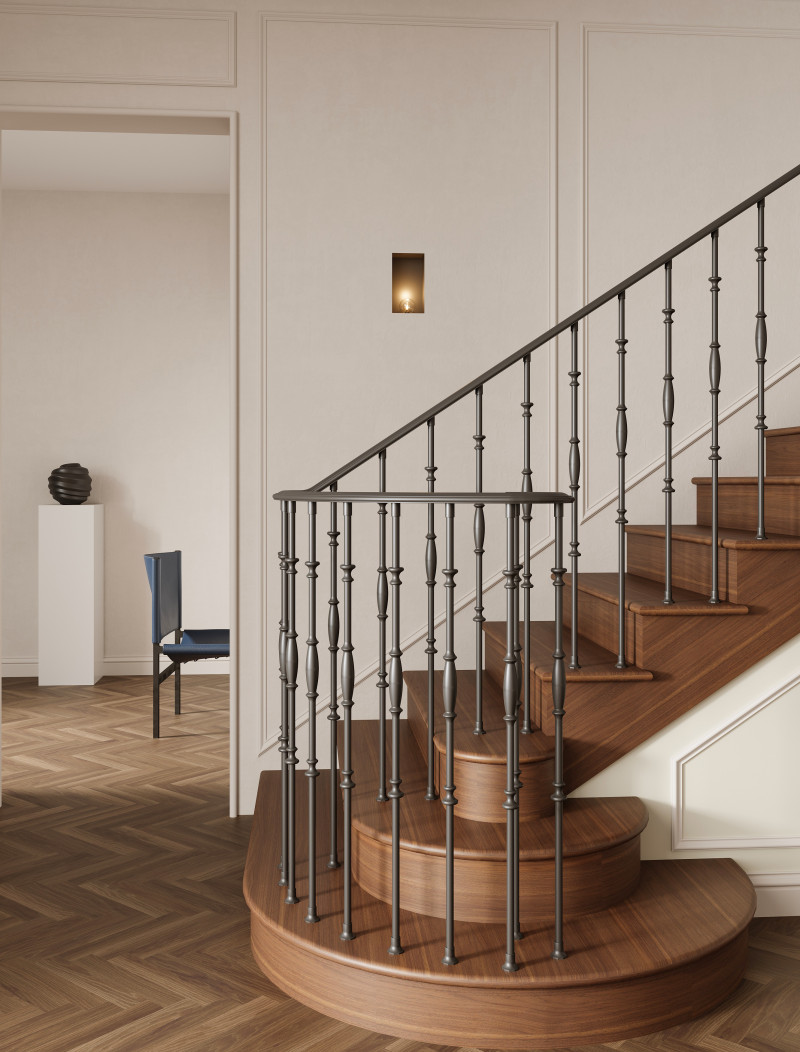 Modern staircase 3D Model .c4d .max .obj .3ds .fbx .stl .blend 