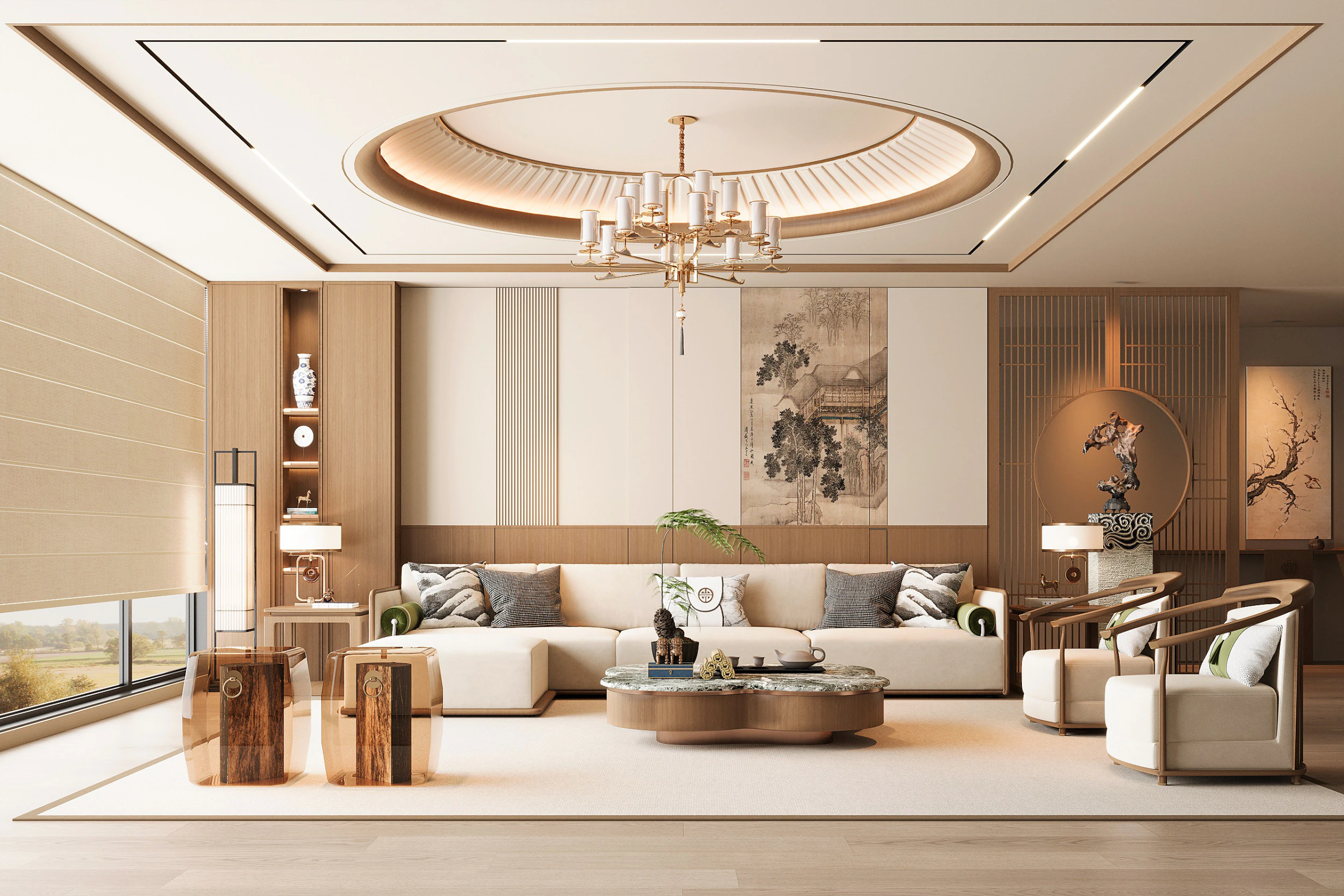 Modern living room 3D Model .c4d .max .obj .3ds .fbx .stl .blend