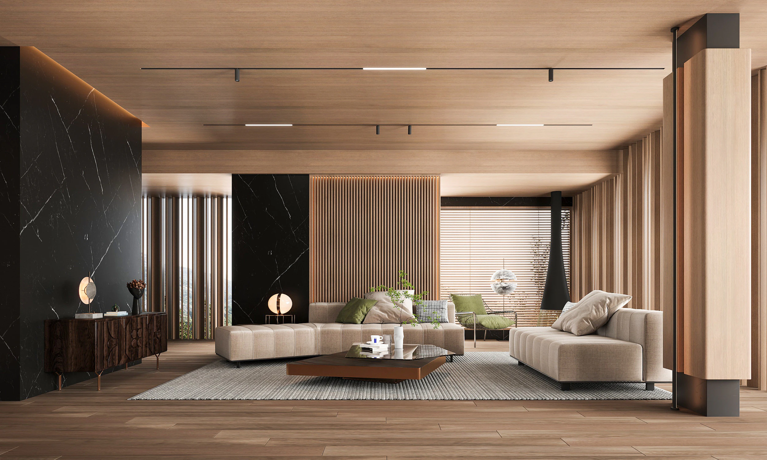 Modern living room 3D Model .c4d .max .obj .3ds .fbx .stl .blend 