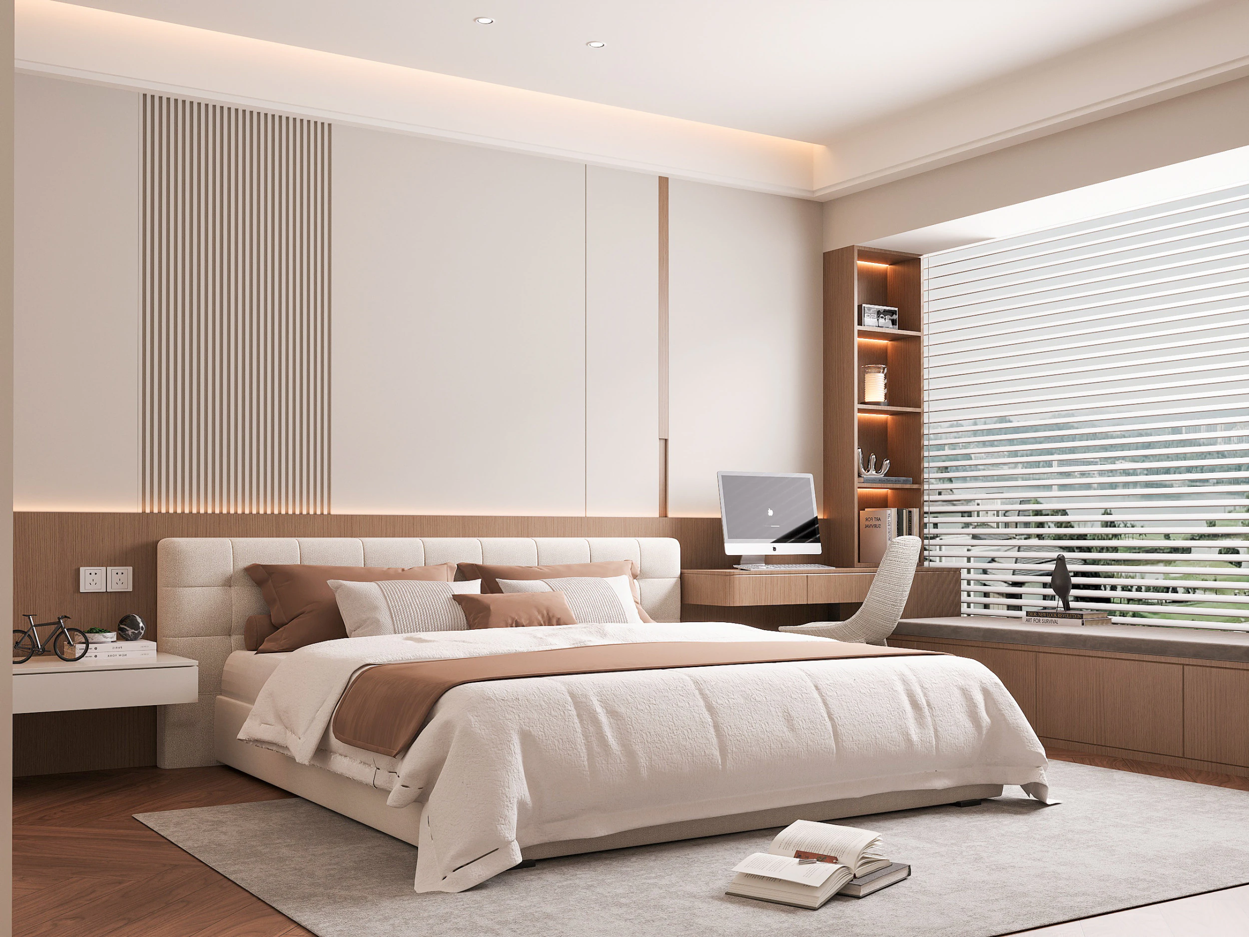 Modern bedroom 3D Model .c4d .max .obj .3ds .fbx .stl .blend