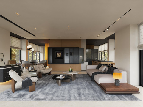 현대적인 거실 3D 모델