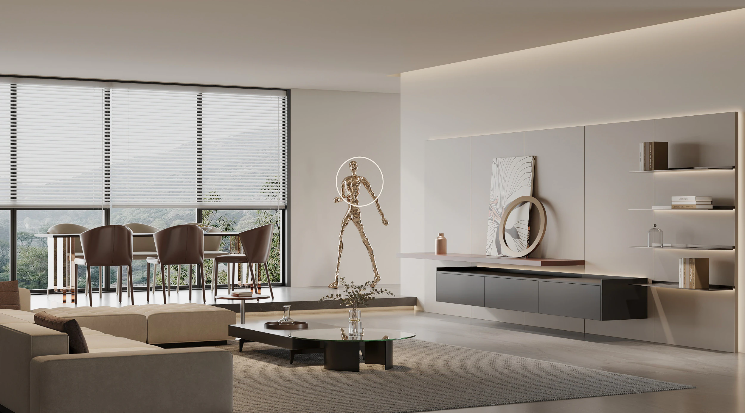 Modern living room 3D Model .c4d .max .obj .3ds .fbx .stl .blend 