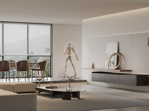 モダンなリビングルーム 3Dモデル