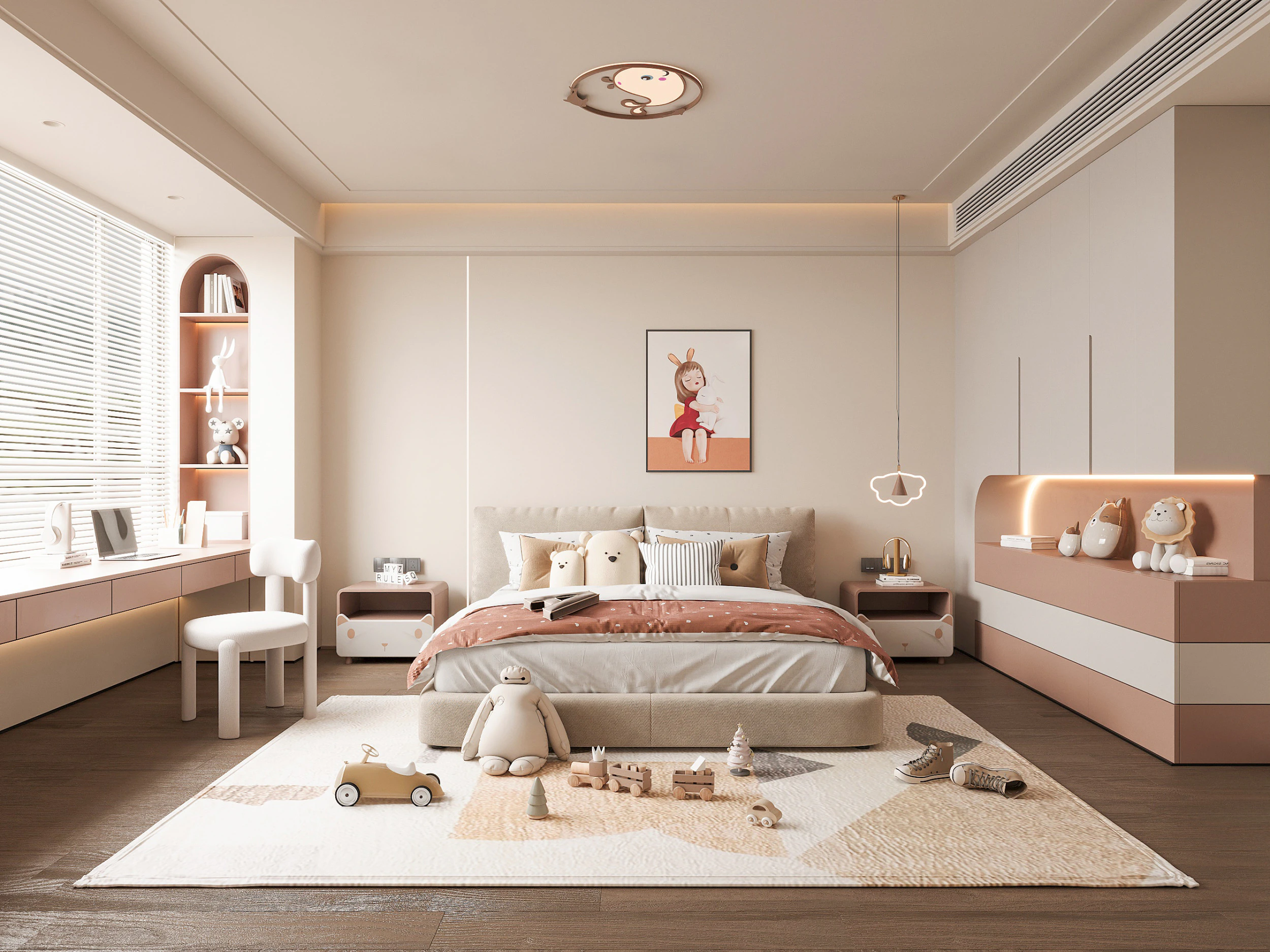 Modern bedroom 3D Model .c4d .max .obj .3ds .fbx .stl .blend 