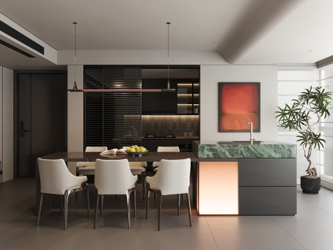 Modern dining room 3D Model