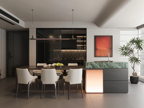 Сучасна їдальня 3D Модель