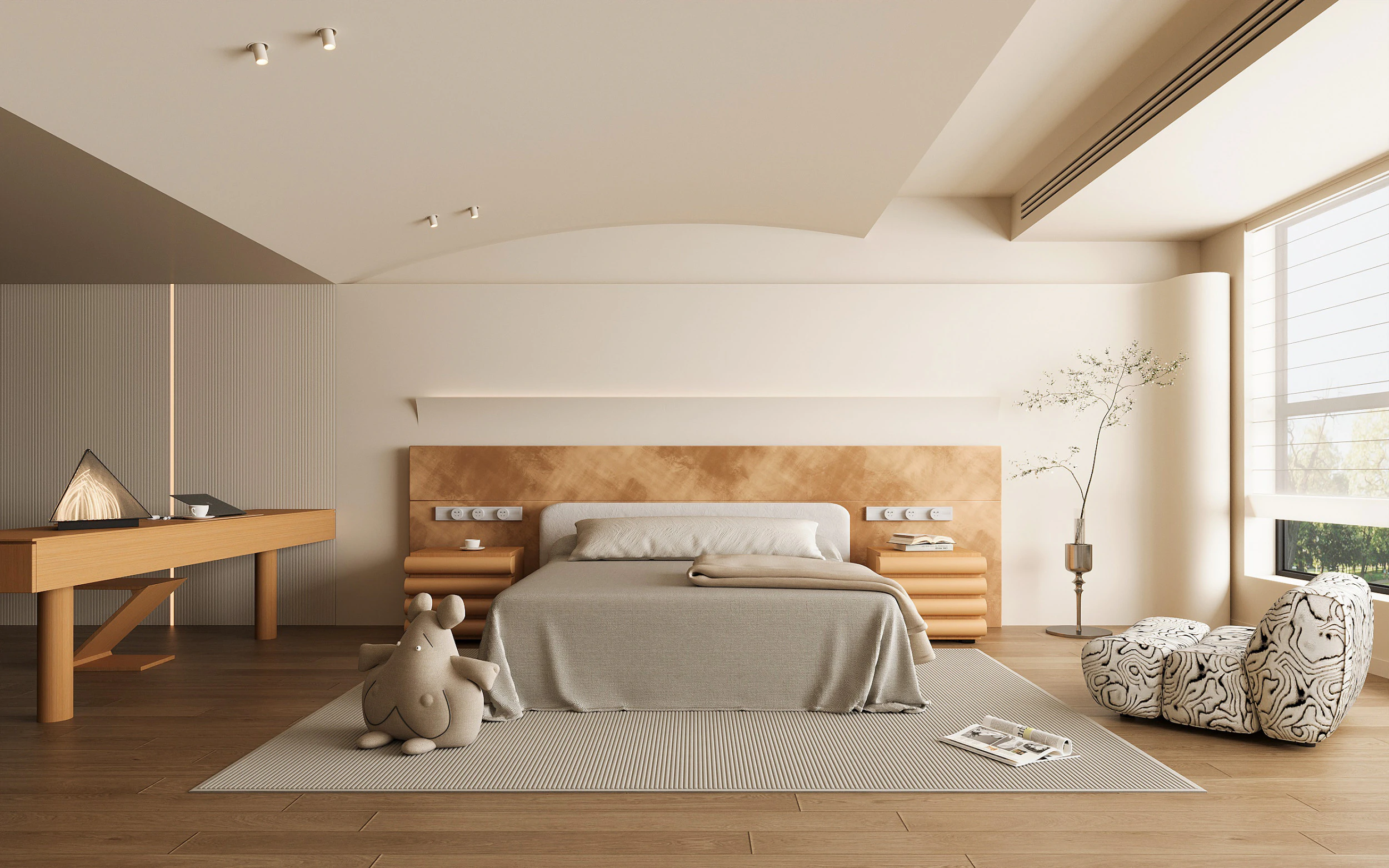 Modern bedroom 3D Model .c4d .max .obj .3ds .fbx .stl .blend
