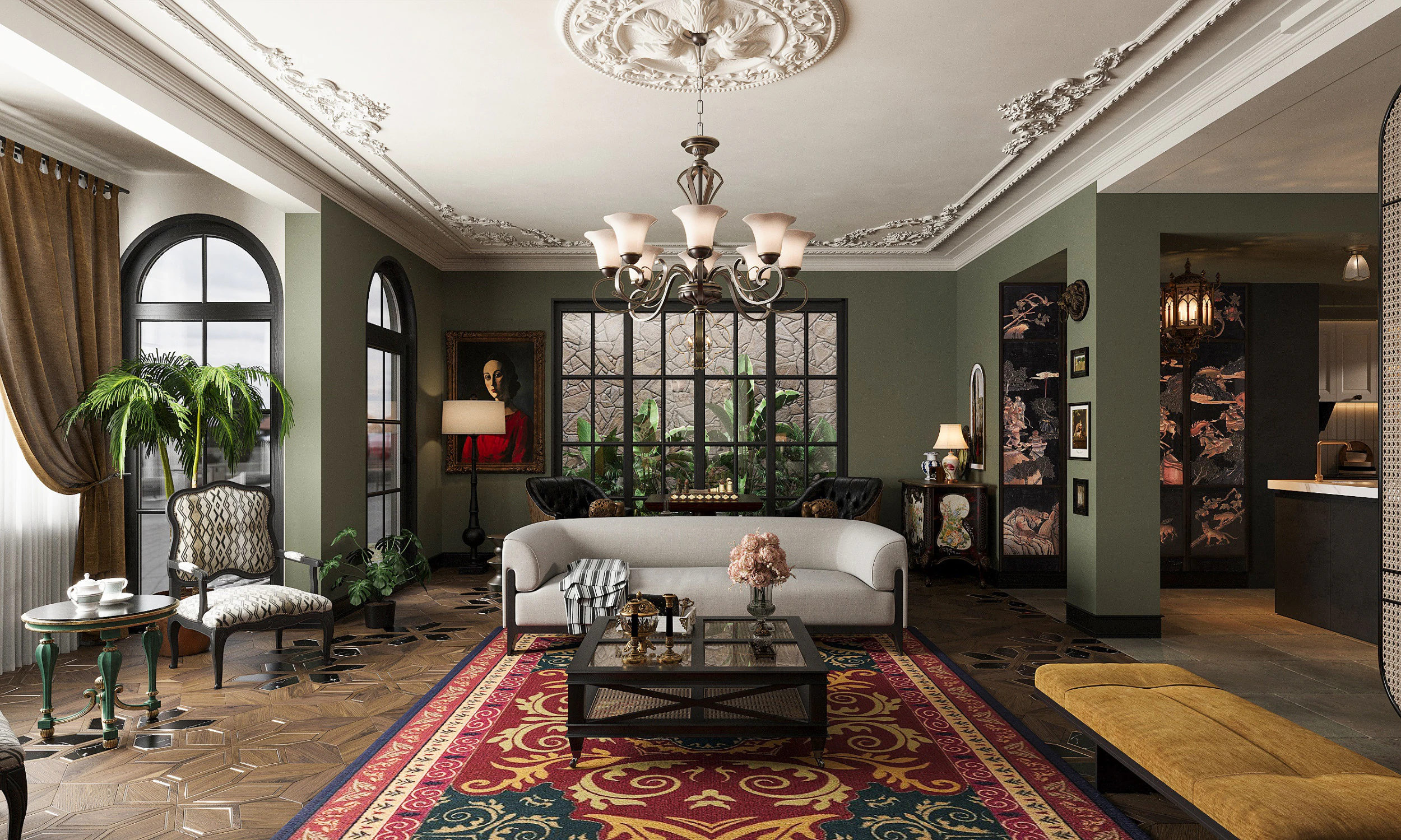 Modern living room 3D Model .c4d .max .obj .3ds .fbx .stl .blend 