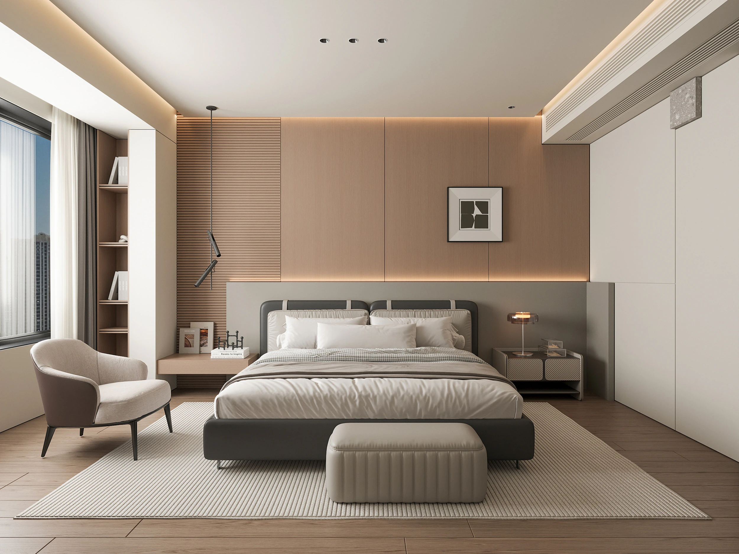 Modern bedroom 3D Model .c4d .max .obj .3ds .fbx .stl .blend