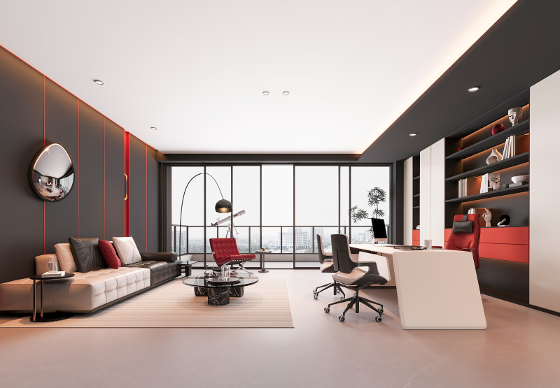 Escrit&oacute;rio moderno Modelo 3D .c4d .max .obj .3ds .fbx .stl .blend 