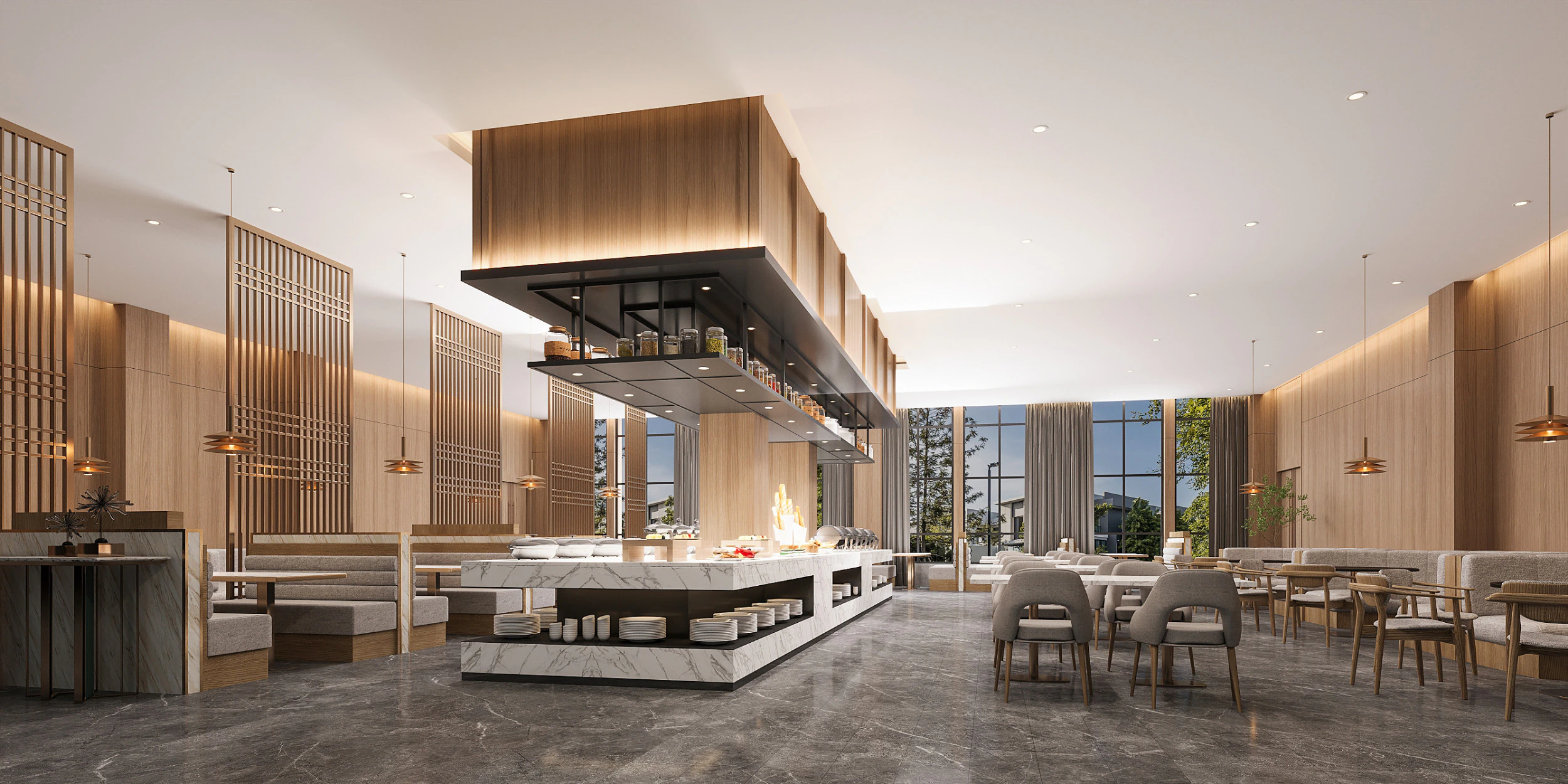 Modern restaurant 3D Model .c4d .max .obj .3ds .fbx .stl .blend