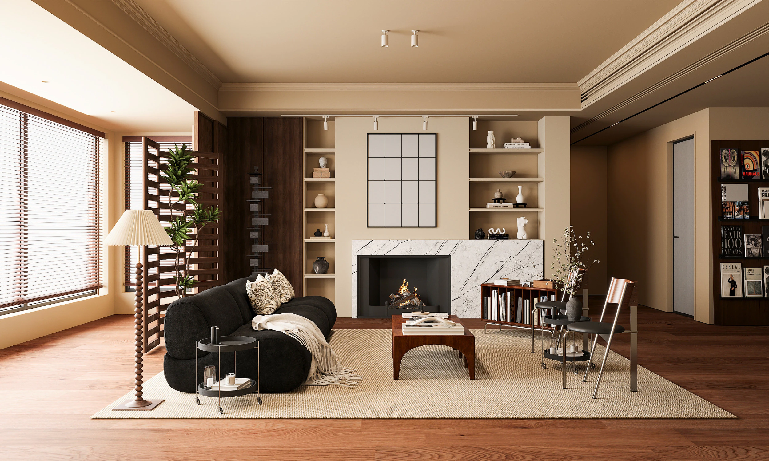 Modern living room 3D Model .c4d .max .obj .3ds .fbx .stl .blend 