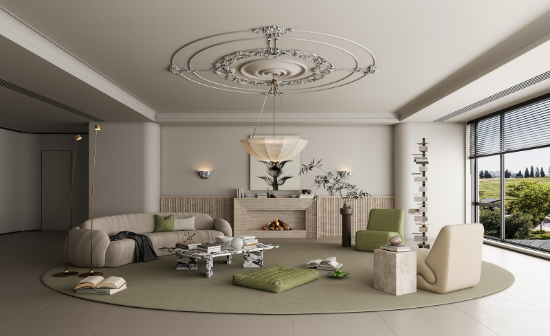 Modern living room 3D Model .c4d .max .obj .3ds .fbx .stl .blend 