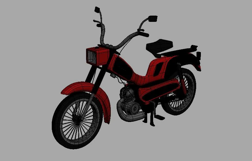 peugeot 103 motorcycle 3D Print Model .c4d .max .obj .3ds .fbx .stl .blend