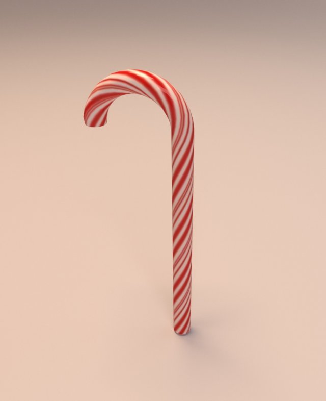 low poly candycane - game ready Modelo 3D .c4d .max .obj .3ds .fbx .stl .blend 