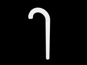 low poly candycane - game ready 3D Model