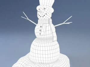 boneco de neve low poly - jogo pronto Modelo 3D