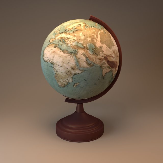 low poly globe 3D Model .c4d .max .obj .3ds .fbx .stl .blend 