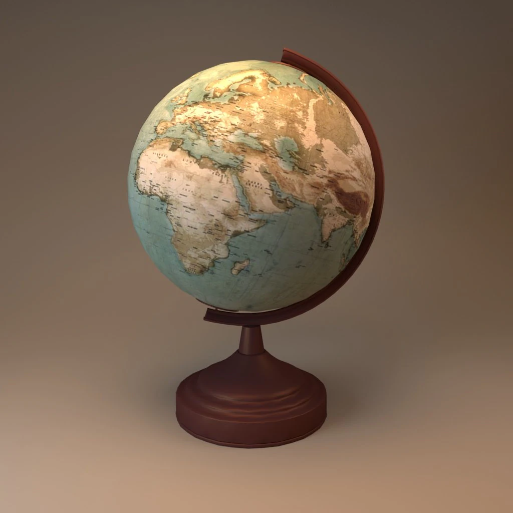 низькому полі глобус 3D Модель .c4d .max .obj .3ds .fbx .stl .blend 