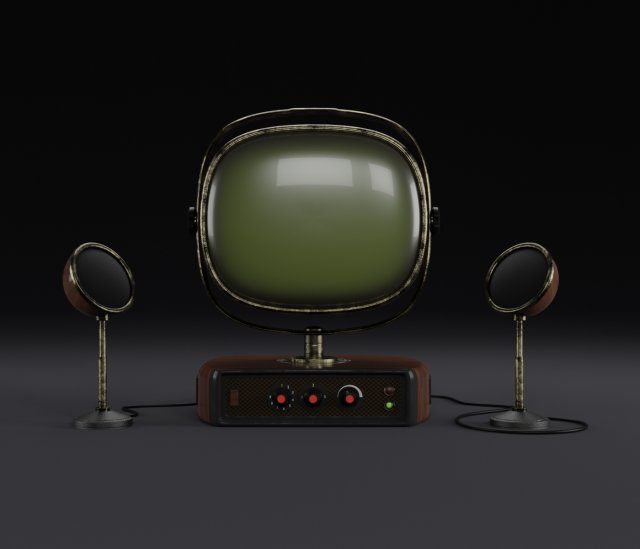 old look tv set Modelo 3D .c4d .max .obj .3ds .fbx .stl .blend 