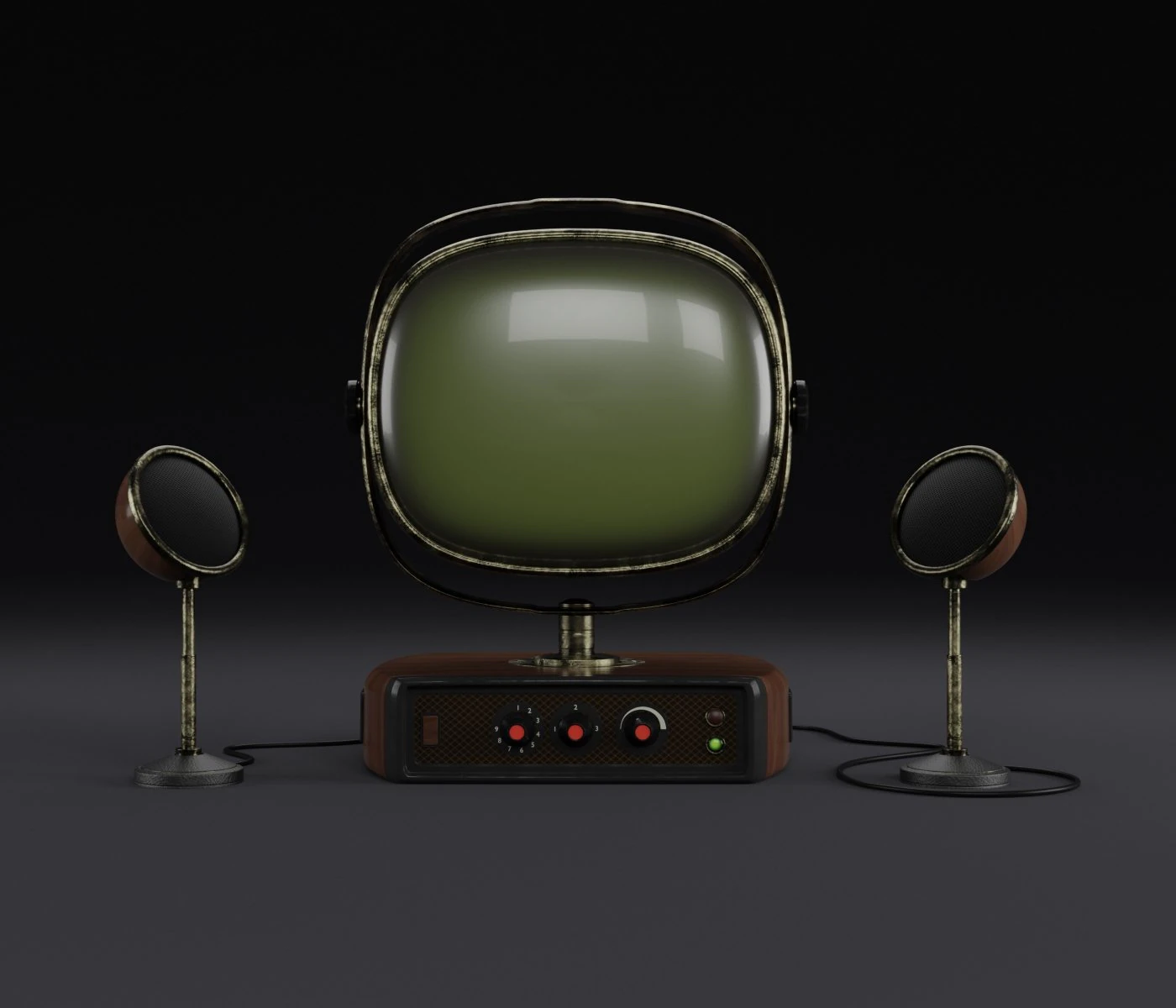 old look tv set 3D Model .c4d .max .obj .3ds .fbx .stl .blend