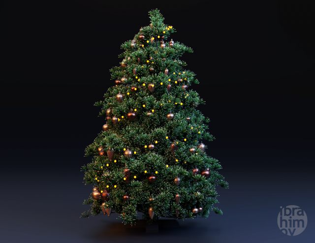 christmas tree Model 3D .c4d .max .obj .3ds .fbx .stl .blend 