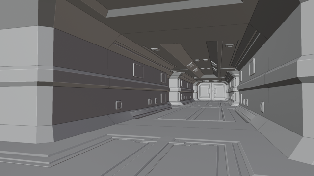 spaceship corridor modules 3D Модель .c4d .max .obj .3ds .fbx .stl .blend 