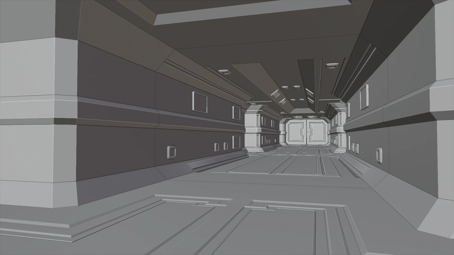 spaceship corridor modules 3D Model .c4d .max .obj .3ds .fbx .stl .blend 