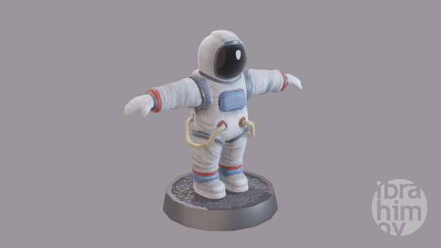 cartoon low poly astronaut character 3D Model .c4d .max .obj .3ds .fbx .stl .blend 