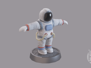 cartoon low poly astronaut character 3D Model