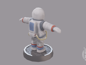 cartoon low poly astronaut character 3D Model