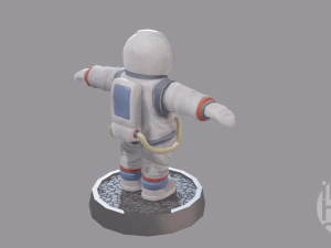 cartoon low poly astronaut character 3D Model