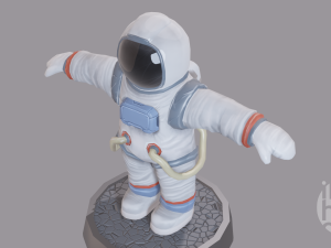 cartoon low poly astronaut character 3D Model