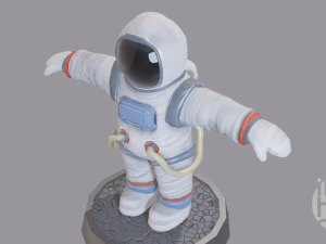 cartoon low poly astronaut character 3D Model