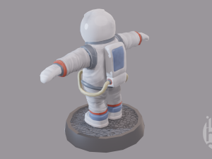 cartoon low poly astronaut character 3D Model