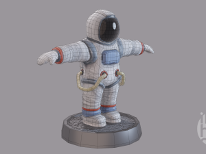 cartoon low poly astronaut character 3D Model