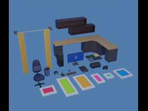 freelancer working room models set 3D Model