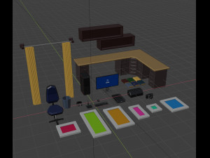 freelancer working room models set 3D Model