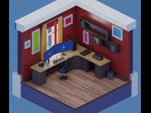 freelancer working room models set 3D Model