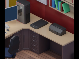 freelancer working room models set 3D Model
