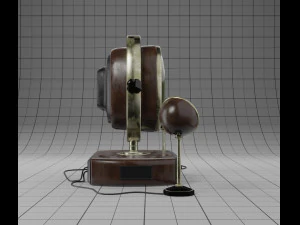 aparelho de TV vintage estilizado com alto-falantes Modelo 3D