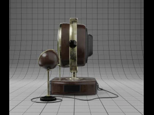 aparelho de TV vintage estilizado com alto-falantes Modelo 3D