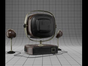 stylized vintage tv set with speakers 3D Модель