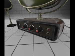 stylized vintage tv set with speakers 3D Модель