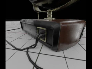 aparelho de TV vintage estilizado com alto-falantes Modelo 3D