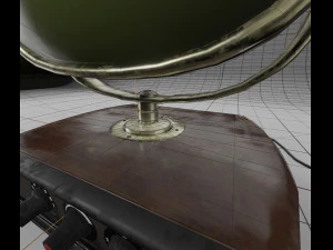 aparelho de TV vintage estilizado com alto-falantes Modelo 3D