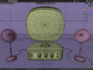 stylized vintage tv set with speakers 3D Модель